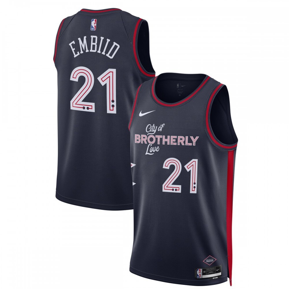 Joel Embiid Philadelphia 76ers Unisex 2023/24 Swingman Jersey - Navy - City Edition-Pro Kit Vault | Brand New 26/27 Sports Jerseys